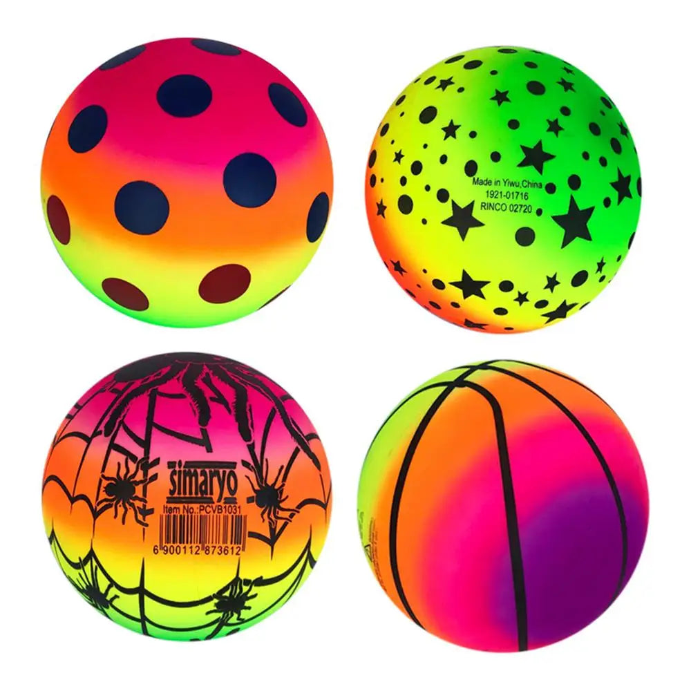 6 Inch Playground Ball Colorful Inflatable Beach Balls Rainbow PVC Sports Kickball Kids Handball For Indoor And Outdoor