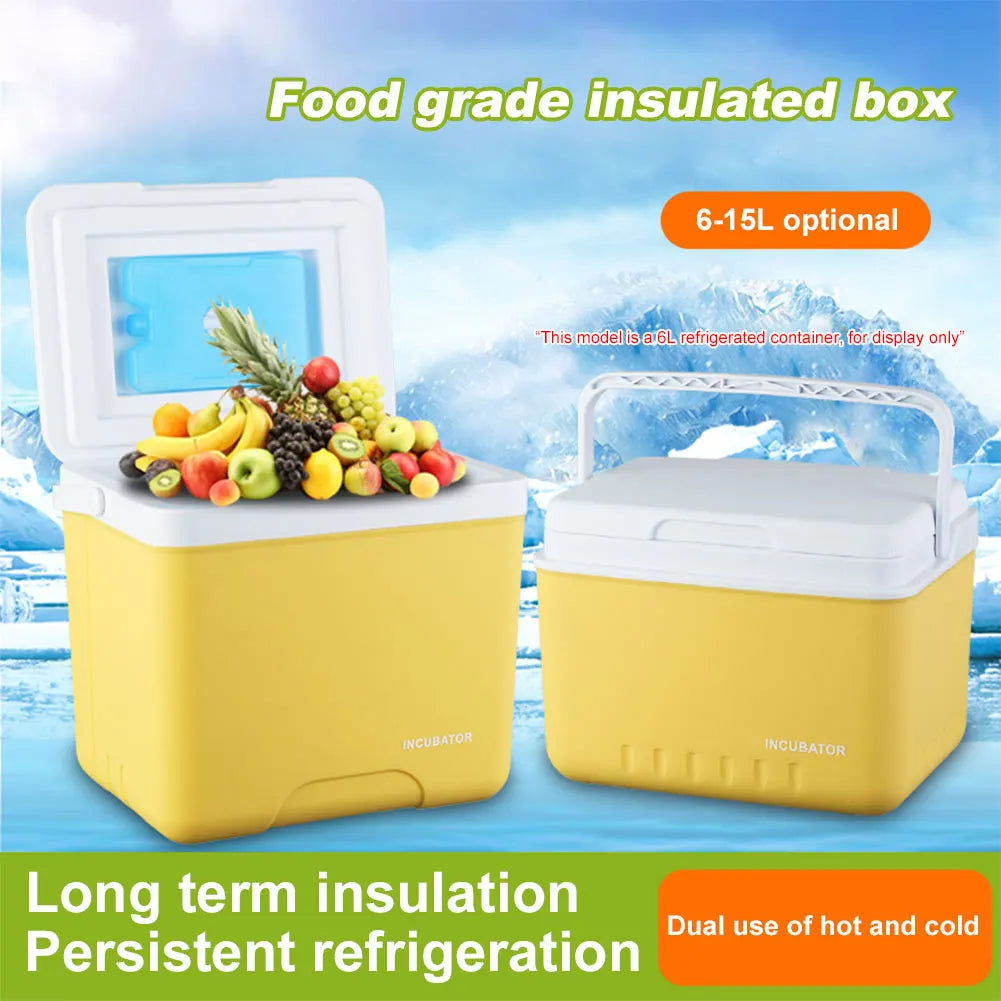 15/6L Cooler Box Portable Camping Refrigerator Incubator Large Capacity Car Ice Bucket Heat Preservation Camping BBQ Equipment