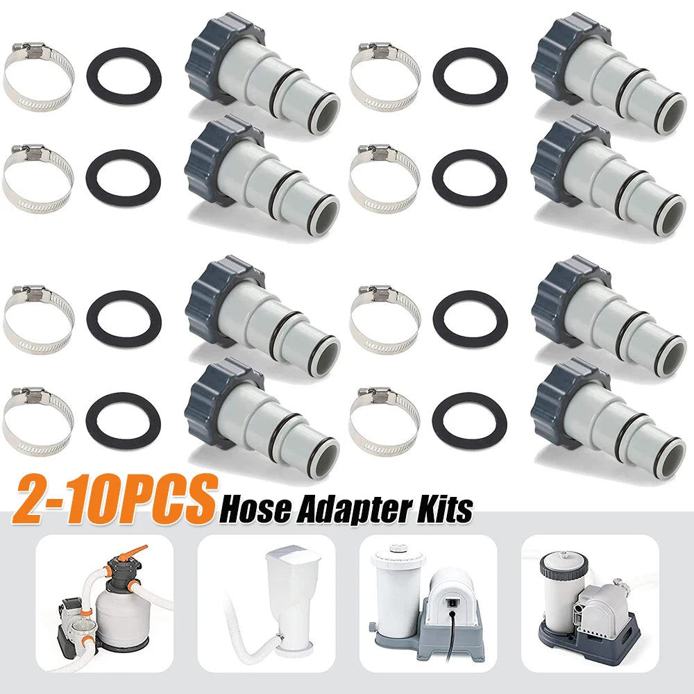 2-10PCS Hose Adapter Kit for Intex Fit ARU Threaded Connection Pumps Swimming Pool Parts