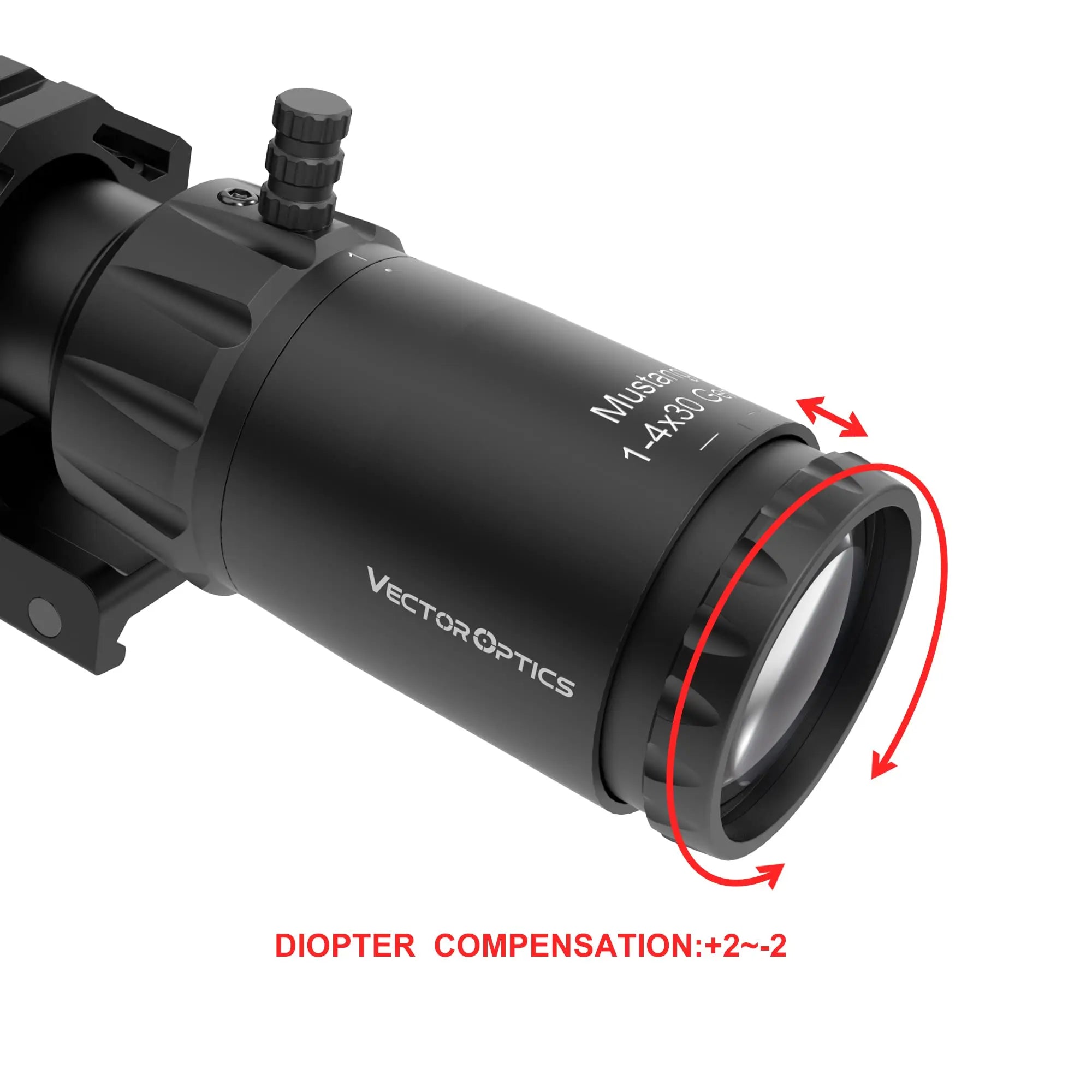 Vector Optics Mustang 1-4x30 SFP Riflescope LPVO Optics With Turret Lock Red&Green&Blue Illumination Reticle Fit AR15 5.56 .223