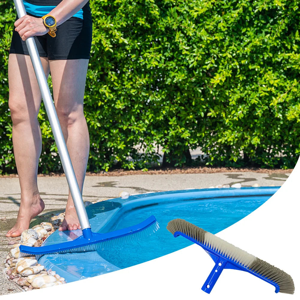 17 Inch Swimming Pool Scrub Brushes with EZ Clip Heavy Duty Pool Brush Head for Cleaning Inground Pool Tiles Walls Floor Steps