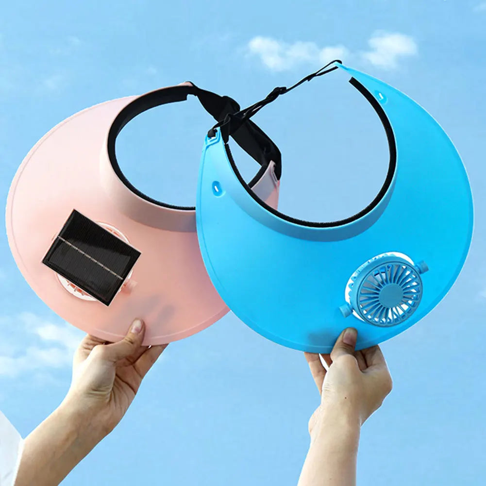 Sun Visor Hat with Fan Three Temp Settings Summer Sun Hats Breathable Cooling Fan Hat for Sun Protection and Outdoor