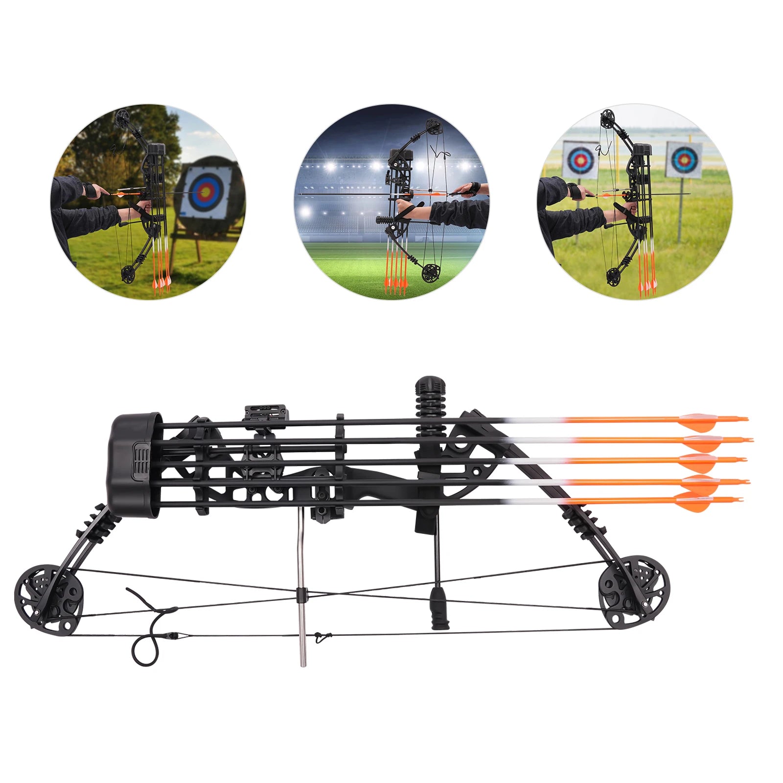 Compound Bow Arrow Set Archery Hunting Bow Set with Arrows and Target Papers, Draw Weight 30-60 lbs, Draw Length 19-30