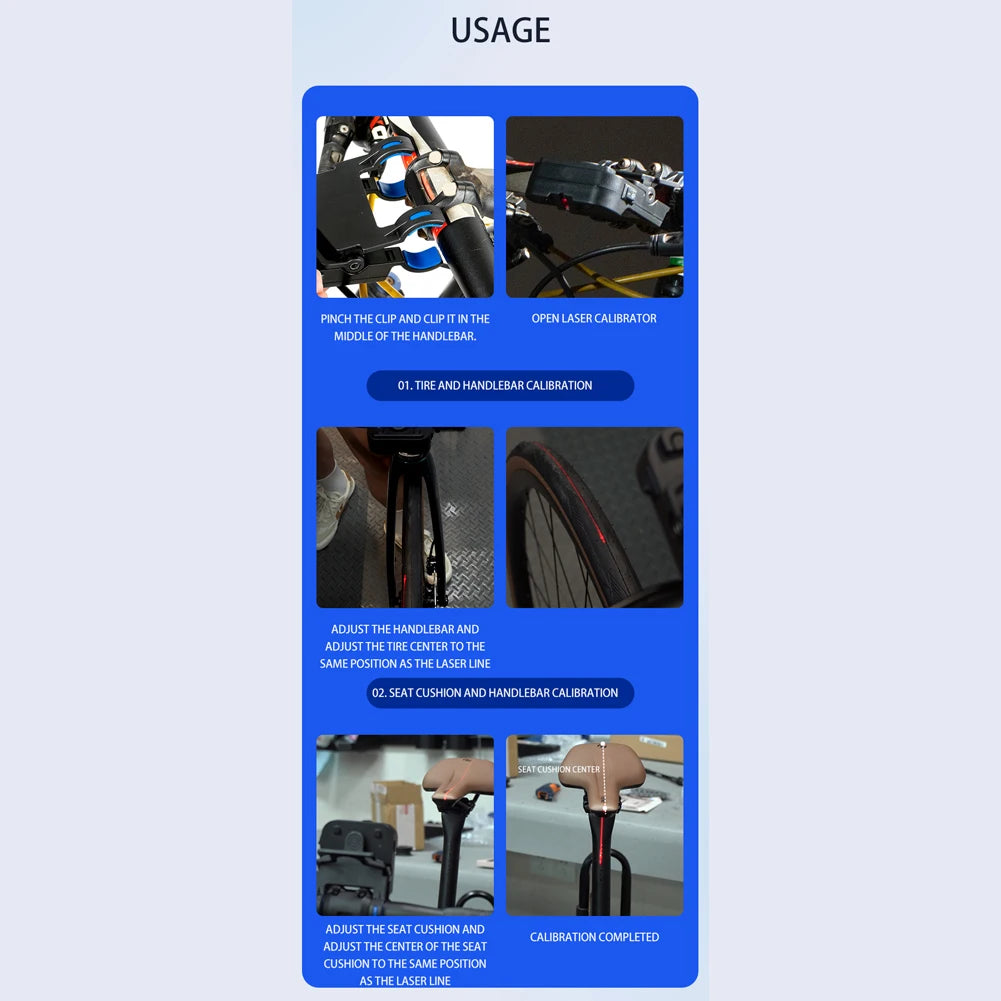 Bike Seat Calibrator Bike Tool Bicycle Handlebar Laser Aligner Seat Center Adjuster Measurement Tool Aligning Indicator Tool