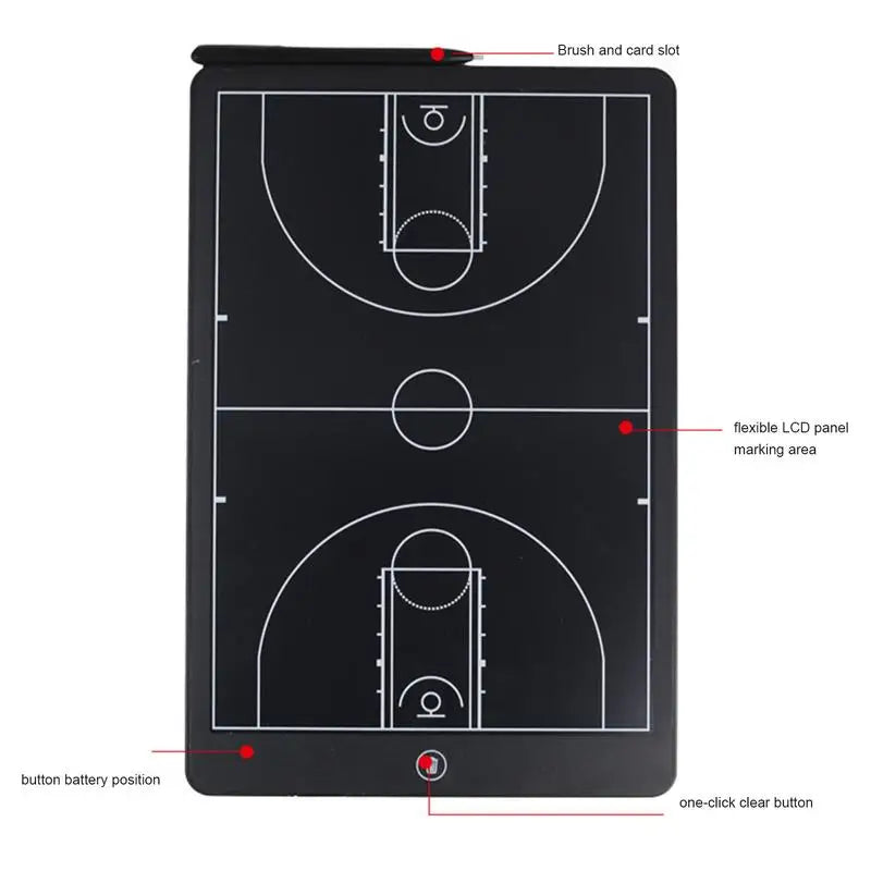 LCD Drawing Board Soccer Tactics Board Basketball Coaching Board 16 Inches Strategy LCD Writing Tablet Soccer Coaches Clipboard