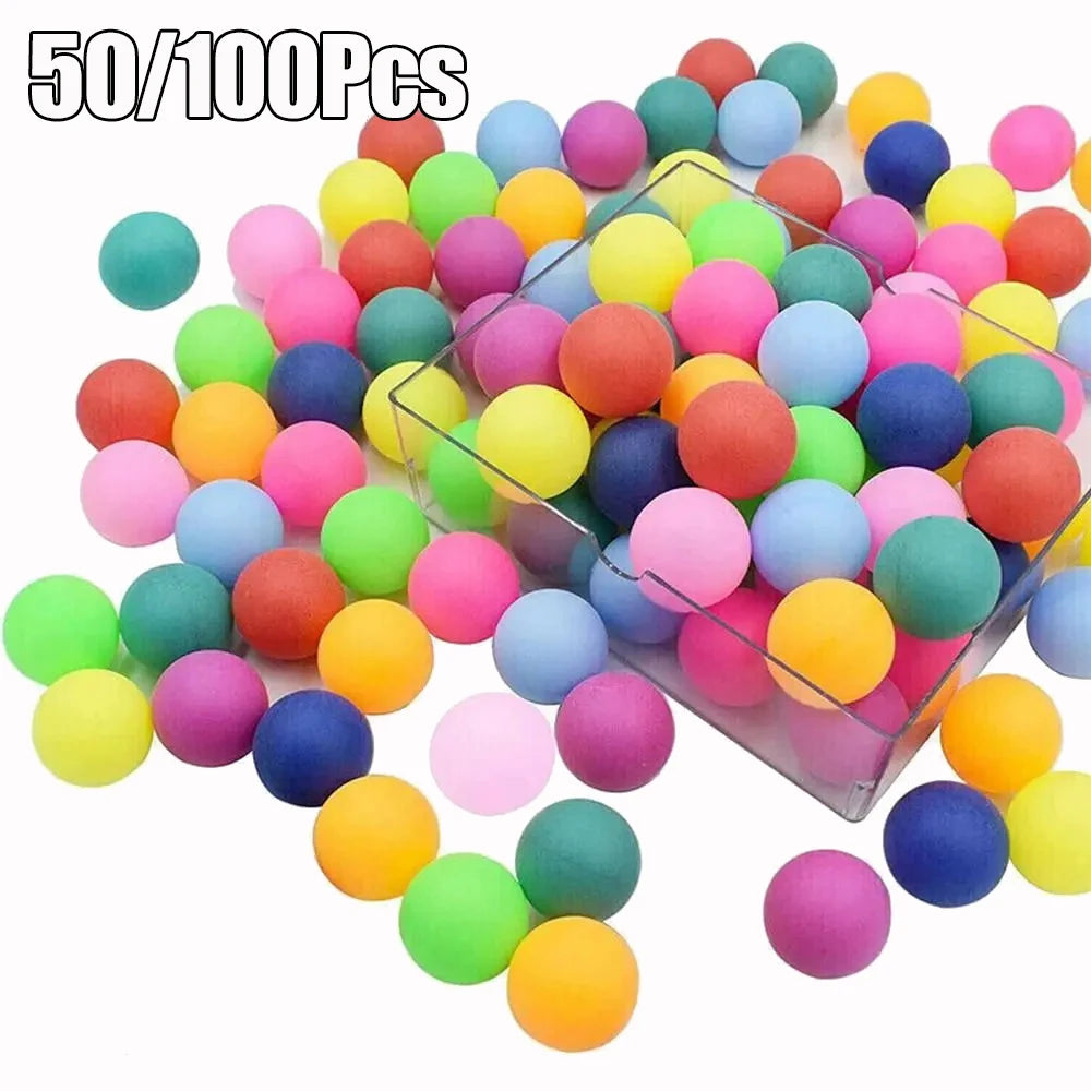 50/100Pcs Colorful Ping Pong Balls 40MM Entertainment Table Tennis Balls for Game Frosted Mixed Colors for Carnival Pool Game