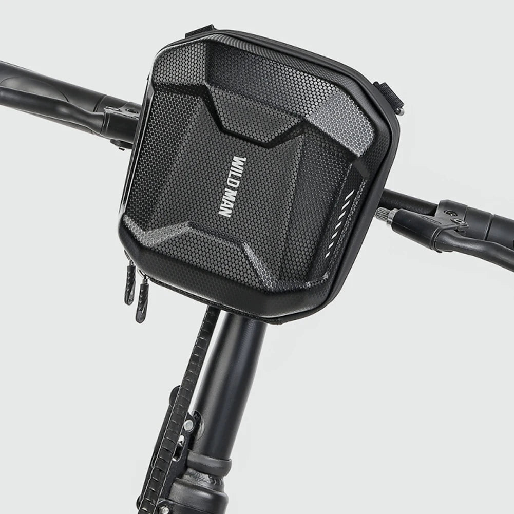 WILD MAN Front Tube Cycling Bag Multifunctional Bike Hard Shell Phone Case Large Capacity Reflective Pattern Bicycle Assessoires