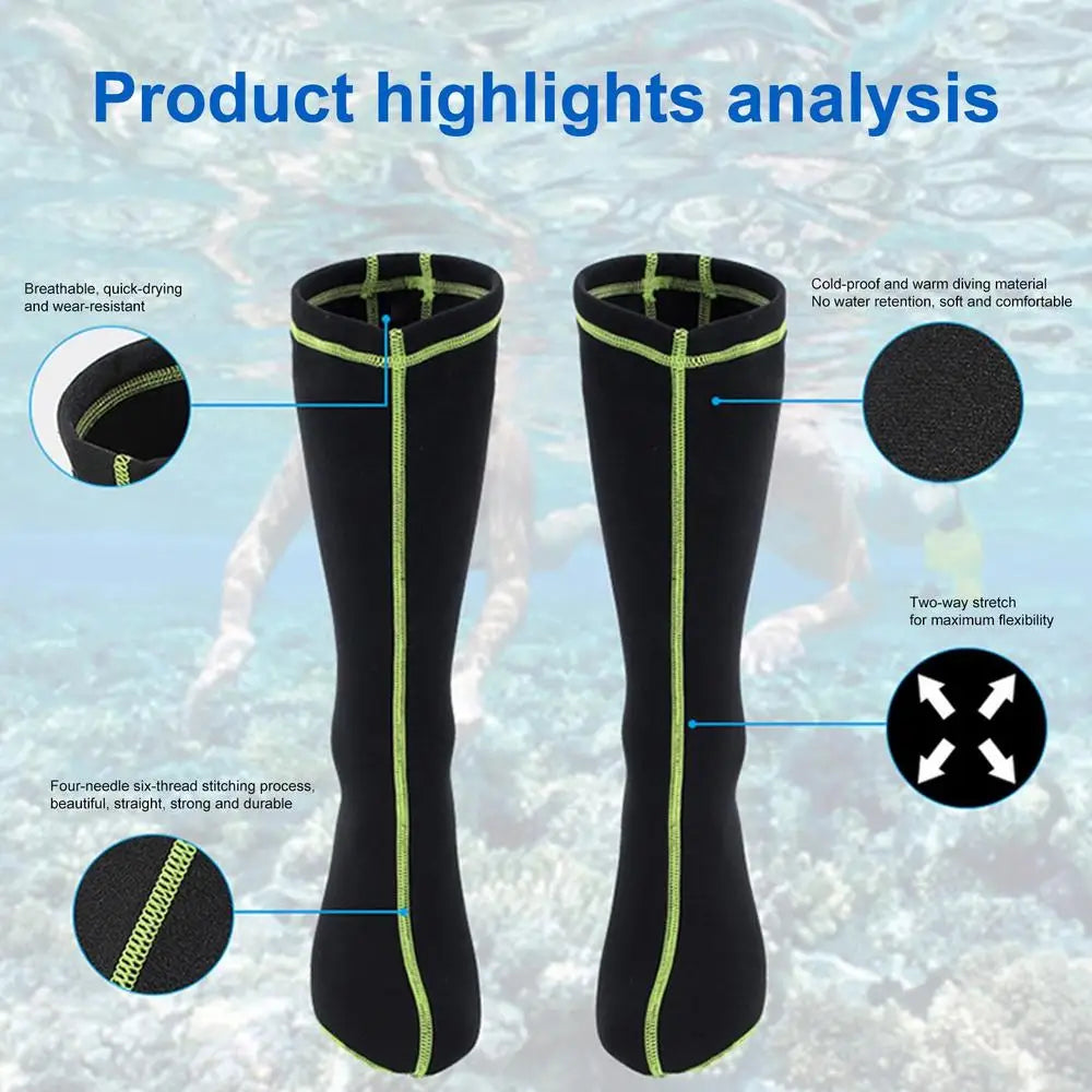 Wetsuit Socks Non-Slip Insulated Neoprene Elastic Diving And Surfing Socks For Cold Water Durable Knee Length neoprene socks