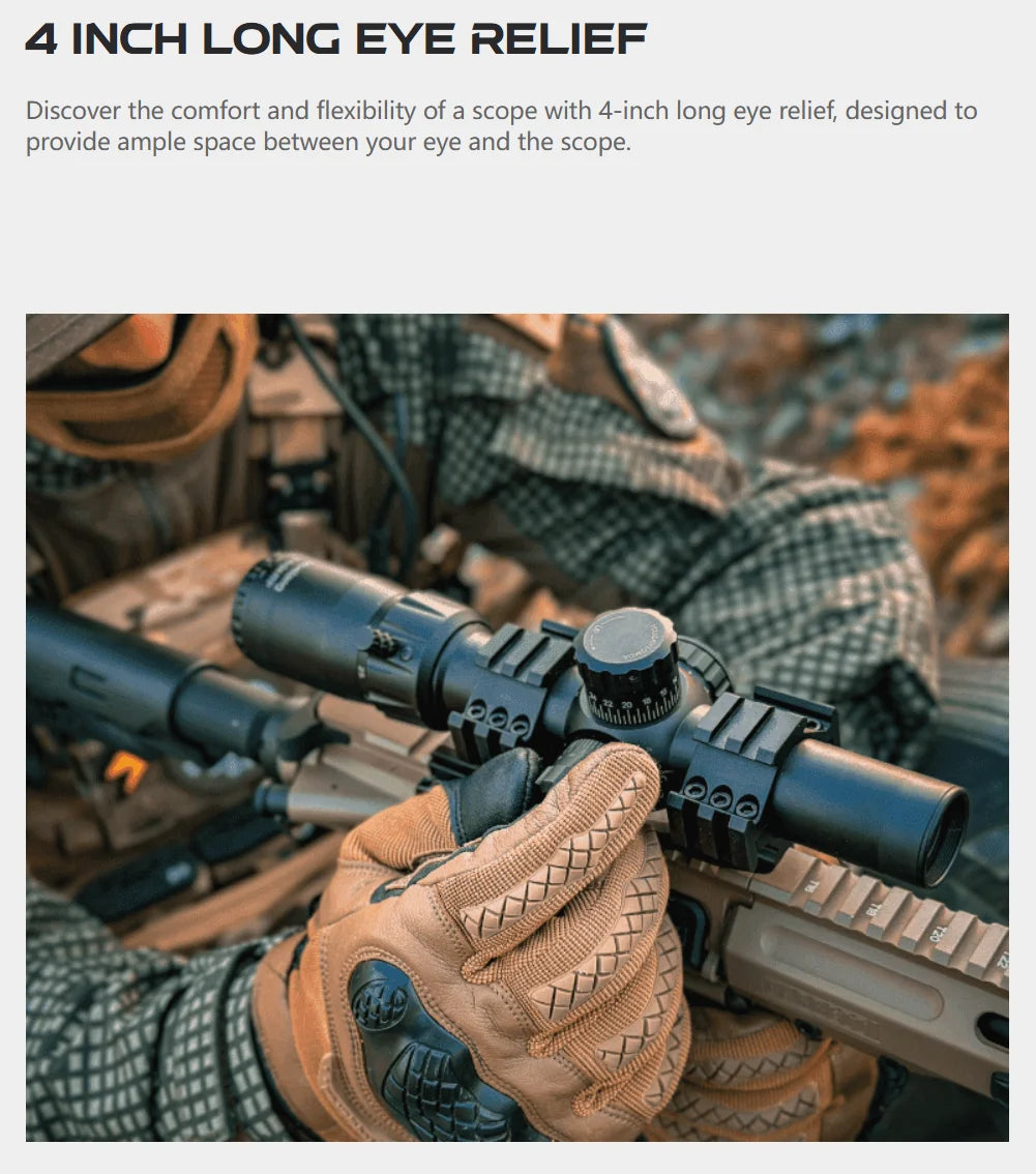 Vector Optics Mustang 1-4x30 SFP Riflescope LPVO Optics With Turret Lock Red&Green&Blue Illumination Reticle Fit AR15 5.56 .223