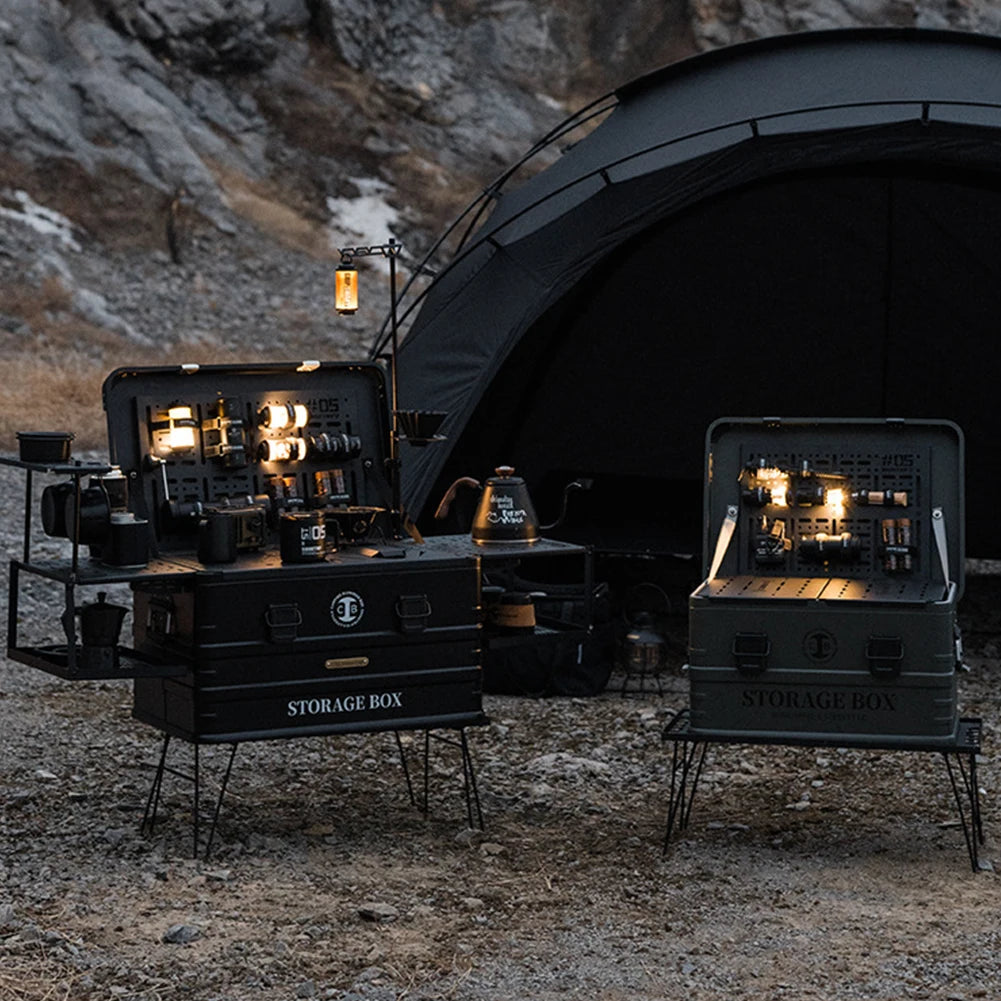 Camping Table Board Lightweight Coffee Box Side Panel Heavy Duty Aluminum Alloy Box Table Board for Camping Hiking Picnic