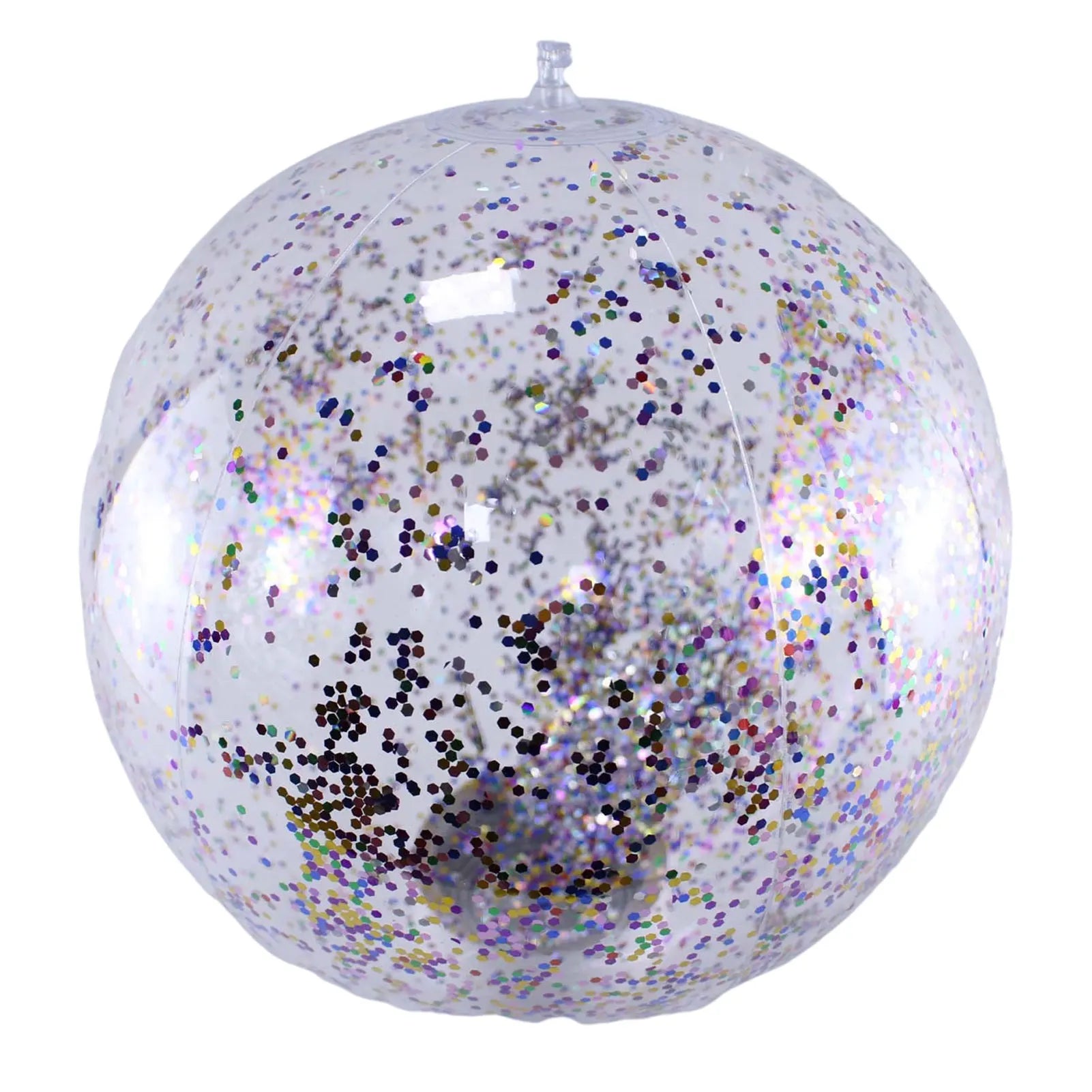 Glitter Beach Ball Inflatable 16-Inch Confetti Swim Pool Balls 16in Large Beach Balls For Kids Swimming Pool Party Favor Clear
