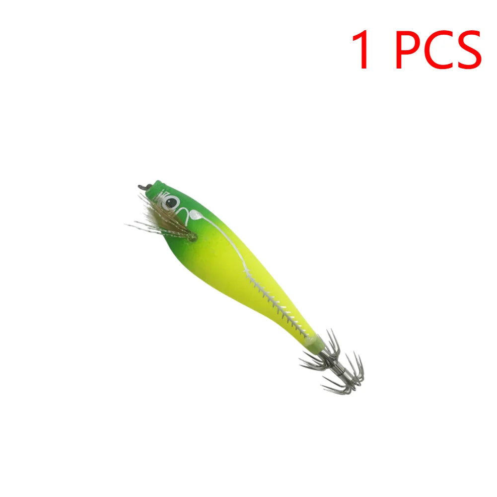 1-3Pcs 110mm 10.5g Fluorescent Fishing Lure Built-In Bead Luminous Jigging Bait Glow In Dark Artificial Squid Hook Jigs Tackle
