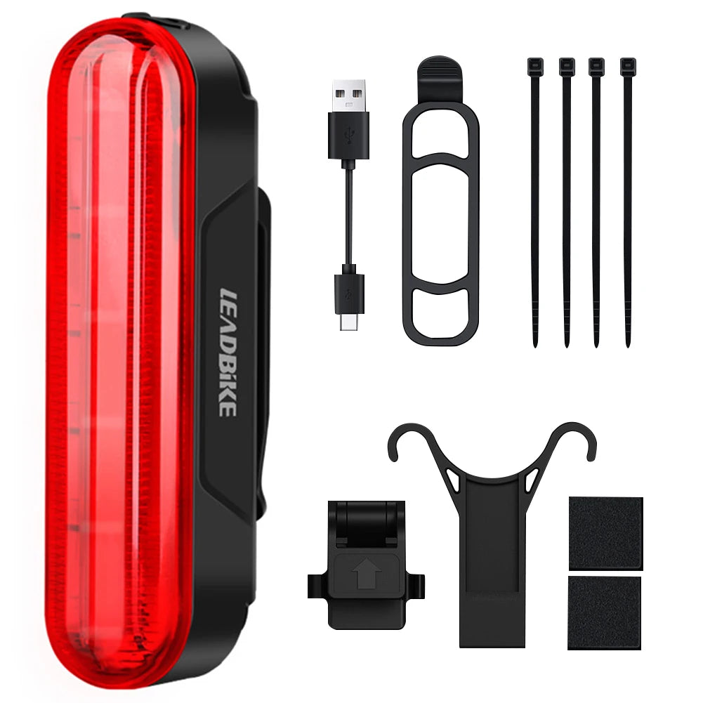 High Brightness Bike Rear Lamp USB Charging Bike Rear Night Light Brake Sensing Cycling Safety Warning Light for Bike Seat Post