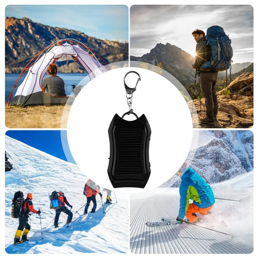 Solar Battery Charger With 3 LED Flashlight And Keychain Portable 1500amh Mobile Power Rechargeable Power Bank For Cellphone