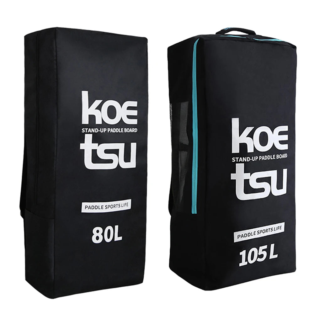 Portable Paddle Board Bag Carrier Large Capacity 80L/105L Inflatable Paddle Backpack with Side Small Pocket for Outdoor Surfing