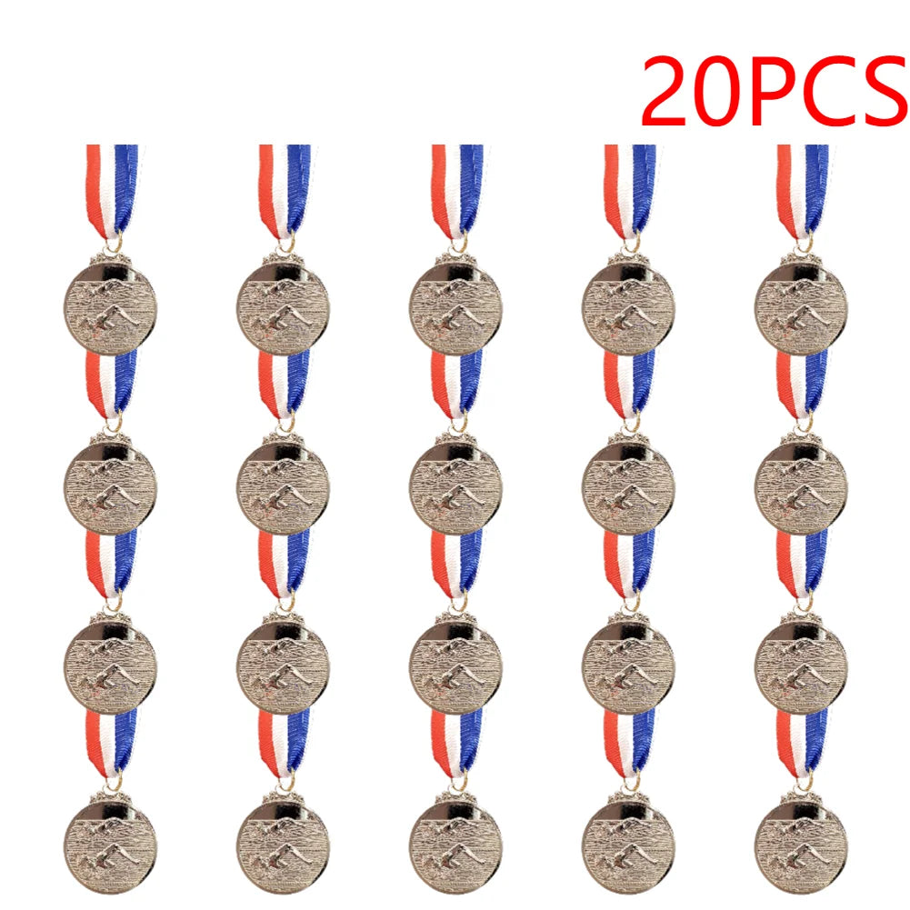 10-30PCS Swimming Medal Competition Awards with Neck Ribbon Metal 5cm Winner Medals Gold/Silver/Bronze Medal for Competitions
