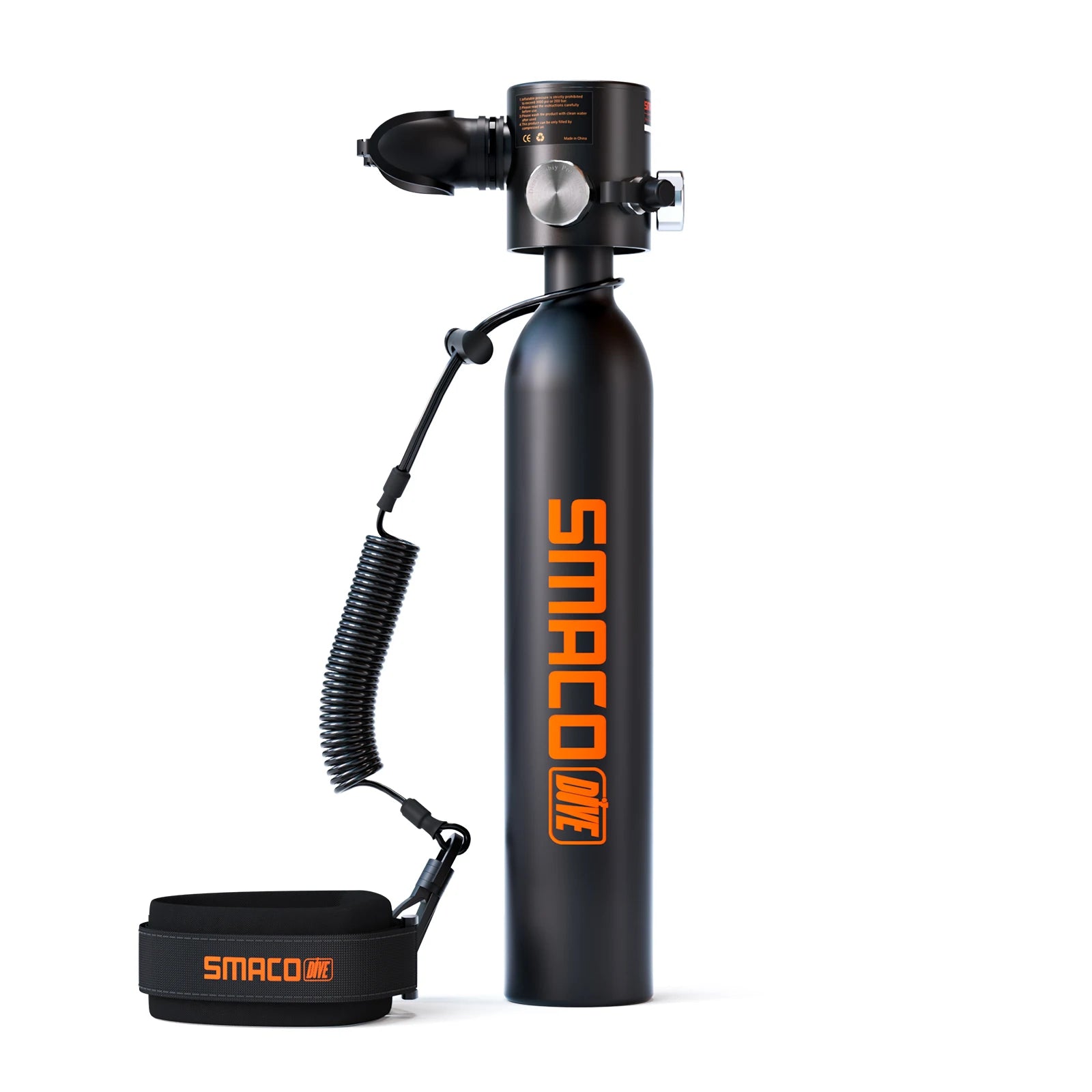 SMACO S300 Plus Mini Scuba Tank 0.5L Portable Mini Diving Tank Reusable Pony Bottle up to 10 Minutes Dive Time Backup Diving Air