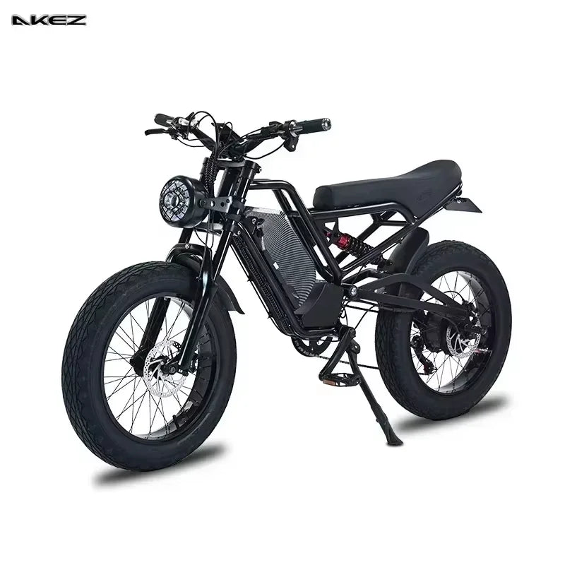 Ebike 2025AKEZ 1500W 48V 18AH Electric Bicycle Full Suspension Removable Battery Fat Tire Hydraulic Brake Adult Electric Bicycle