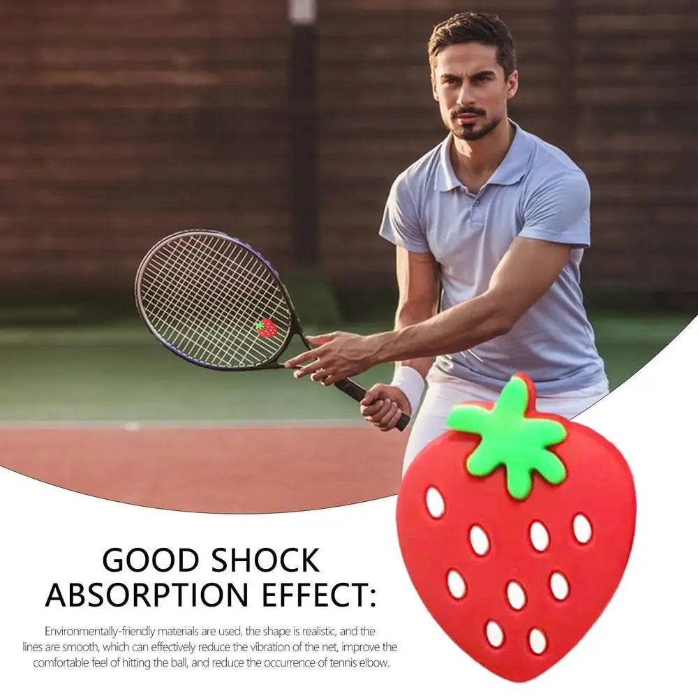 Tennis Racket Shock Absorbers Vibration Dampeners Durable Anti-vibration Silicone Cartoon Strawberry Tennis Accessories