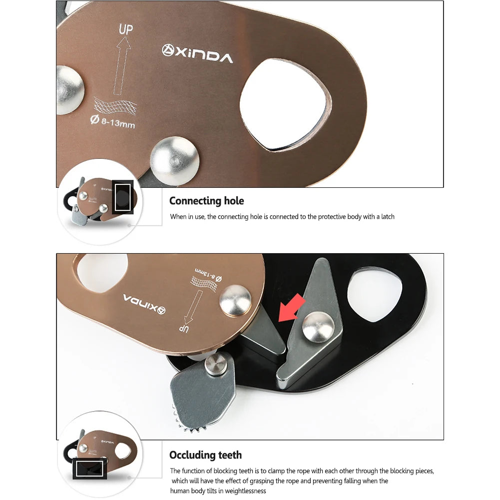 Mountain Rock Climbing Abseiling Device Aluminum Alloy 22KN Rappelling Anti Fall Protective Carabiner Climbing Accessories