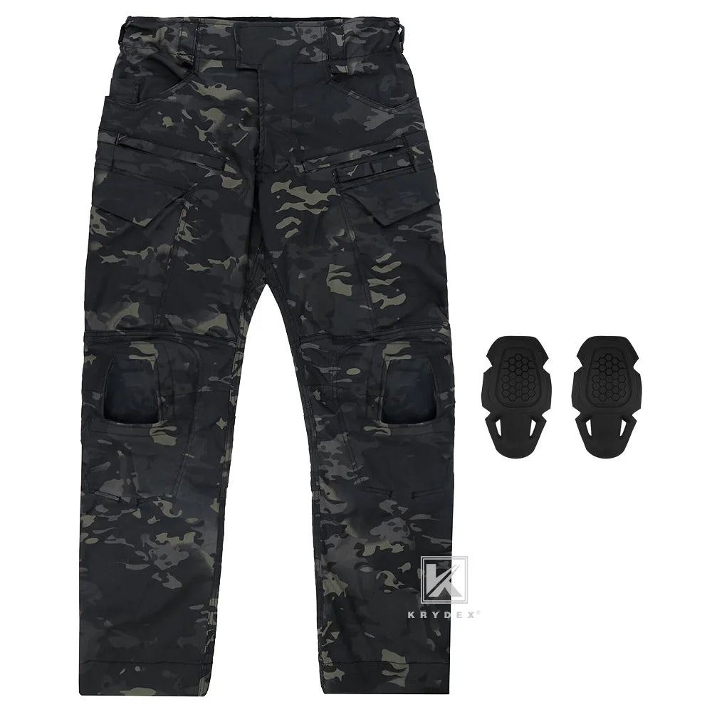 KRYDEX Tactical Combat Pants Assault Men Battlefield Combat Trousers Uniform & Knee Pads For Shooting Hunting Airsoft Gear