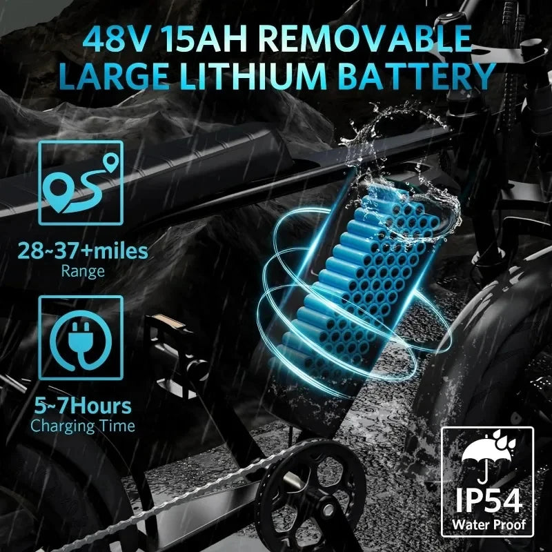 HX V8 1000W Adults Electric Bike Bicycle 48V 20AH 20 Inch Fat Tire electric bikes ebike Mountain Oil Brake 1000W Ebikes