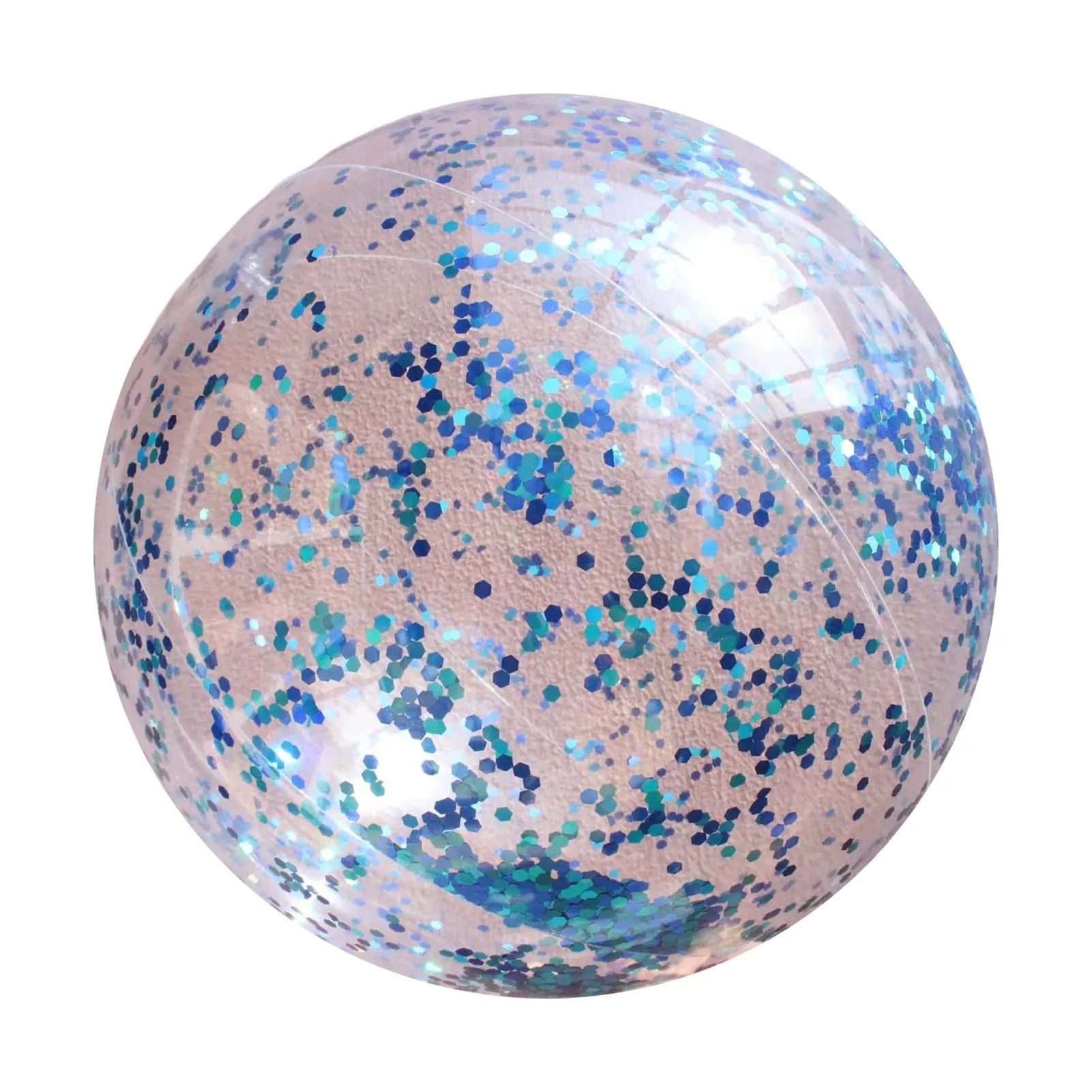 Glitter Beach Ball Inflatable 16-Inch Confetti Swim Pool Balls 16in Large Beach Balls For Kids Swimming Pool Party Favor Clear
