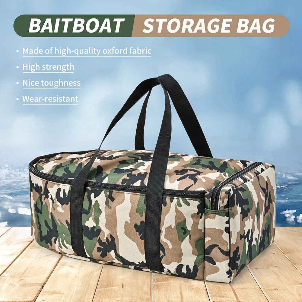 Fishing Boat Storage Bag Water Repellent Fishing Tackle Bag Double Zipper Bait Boat Storage Bag with Handle Fishing Equipment