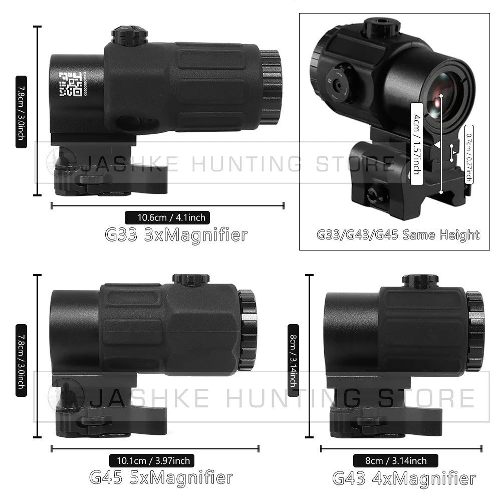 558+G43 G33 Holographic Collimator Sight Red Dot DOptic Sight Reflex with 20mm Rail Mounts for Rifle Hunting Tactics