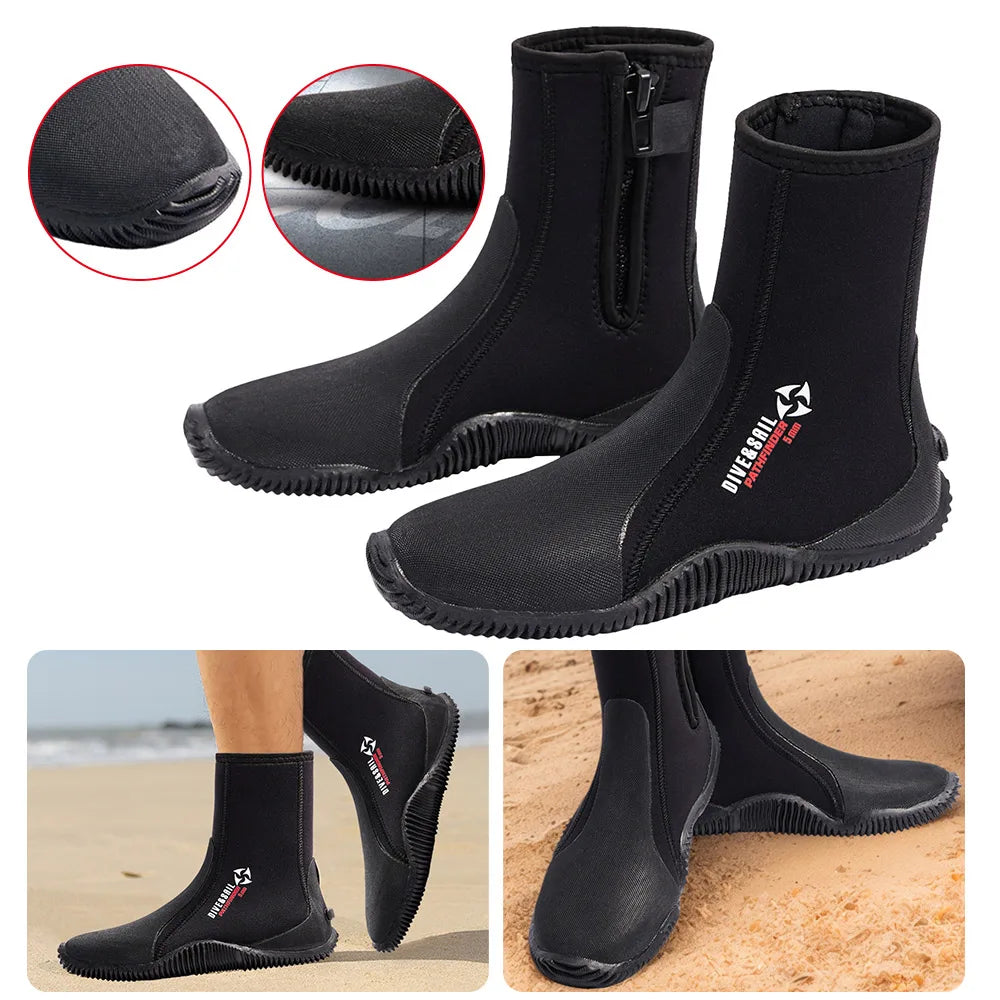 5mm Neoprene Diving Boots Water Boots Surfing Snorkeling Diving Boots for Sailing Snorkeling Boating Swimming Diving Water Sport