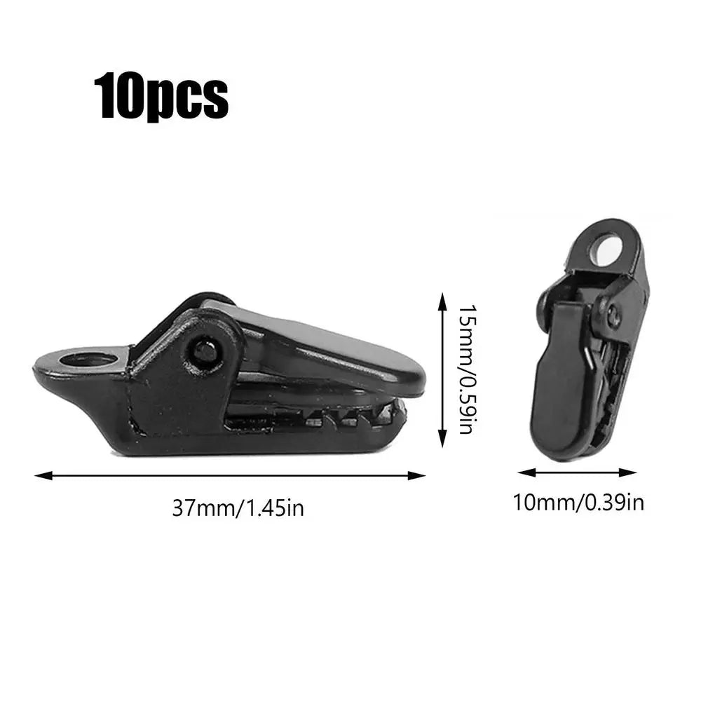 10Pcs Tarpaulin Canopy Clip Tent Canopy Clip Buckle Outdoor Wind Rope Clamps Awning Mountaineering Camping Clamps Rope Barb