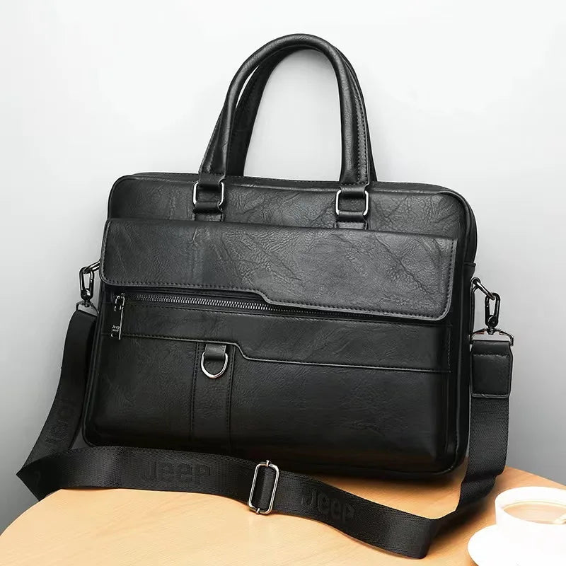 Men Genuine Leather Handbags Casual Leather Laptop Bags Male Business Travel Messenger Bags Men's Crossbody Shoulder Bag