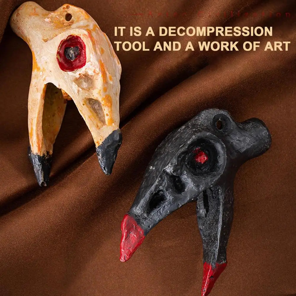 Aztec Outpost Whistles Unique Scary Prank Death Whistle Bone-Chilling Sounding Skull Shape Whistle Loud Ornament