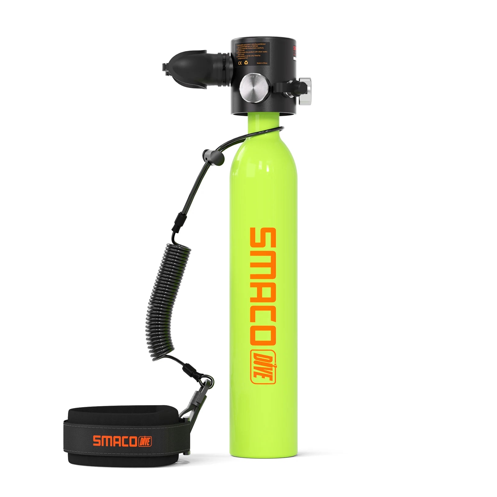 SMACO S300 Plus Mini Scuba Tank 0.5L Portable Mini Diving Tank Reusable Pony Bottle up to 10 Minutes Dive Time Backup Diving Air