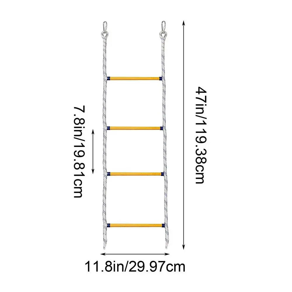 4 Layer Portable Soft Rope Ladder Nylon Inflatable Boat Boarding Steps Reusable Yacht Side Hanging Ladder for Kayak Canoe