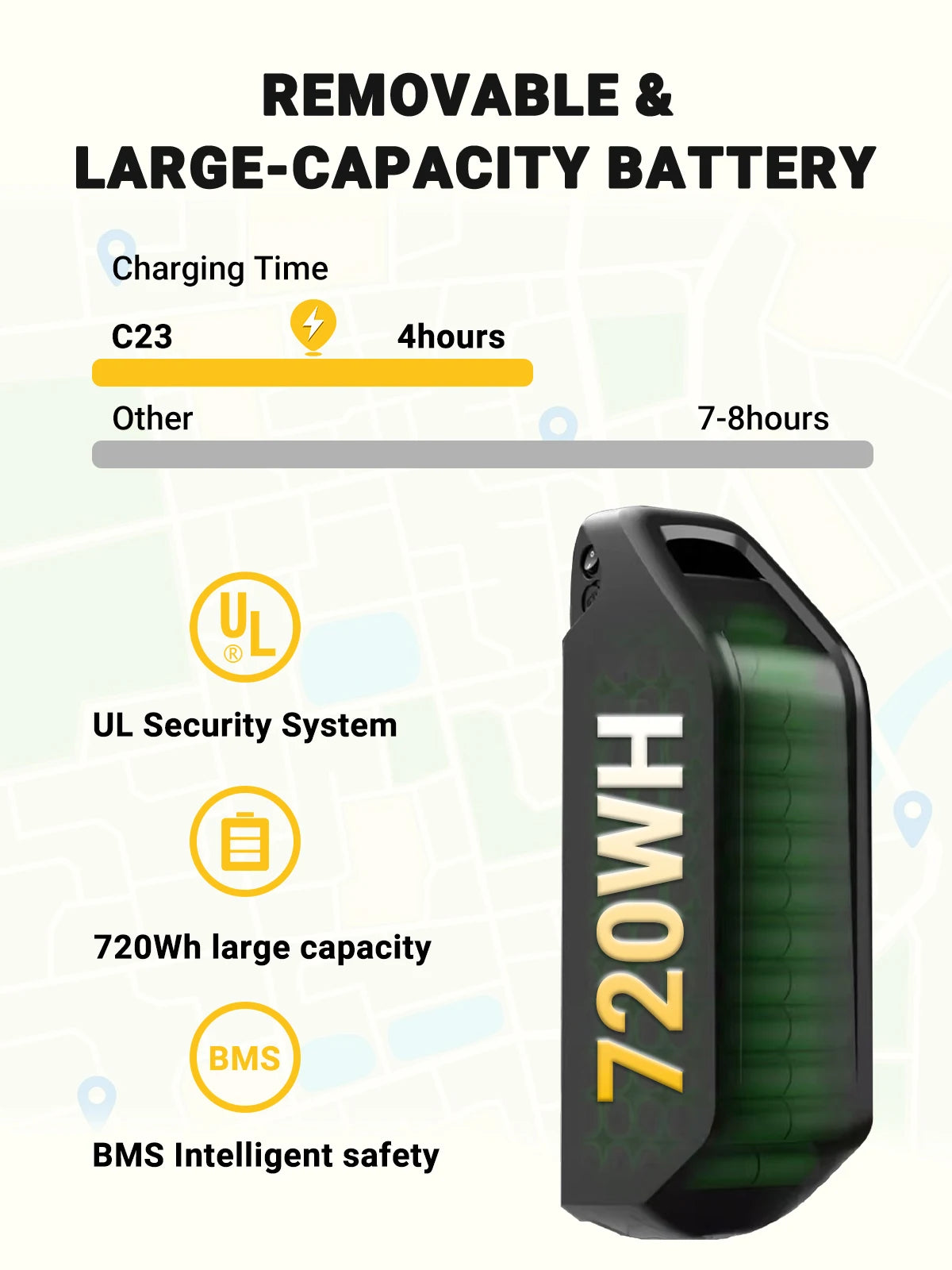 City E-Bike 750W Motor 48V15AH Battery with Seat Back + Footrest Electric Bike 26*3.0-inch Fat Tire NFC Unlock Electric Bicycle