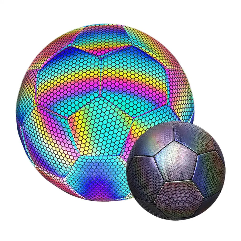 Reflective Football Luminous Soccer Ball Night Outdoor Sports Glowing Standard Soccer Size 5 For Boys, Kids Training
