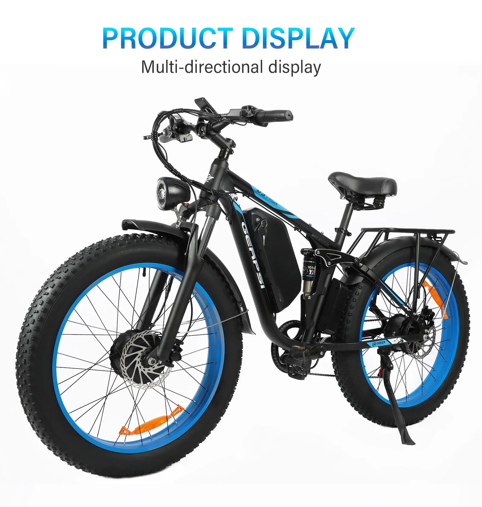 2025 new model DP2603-3000W dual motor 48V25AH26*4.0 fat tires dual suspension adult off-road all-terrain electric bicycle