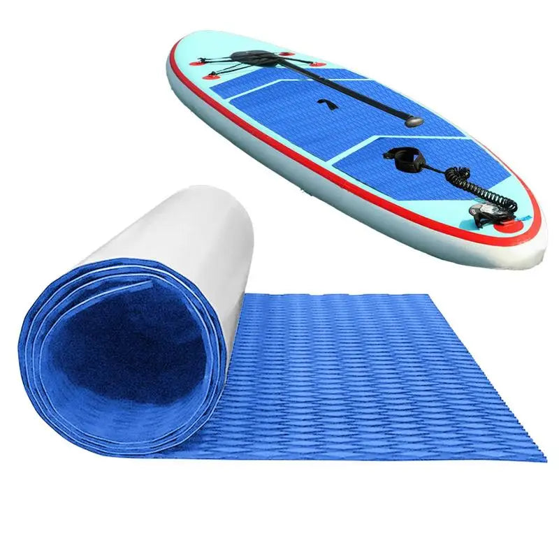 Surf Traction Pad Deck Grip Mat EVA Foam Boat Deck Mat Self-Adhesive Trimmable Sheet Anti Skid Watercraft Water Sport Flooring