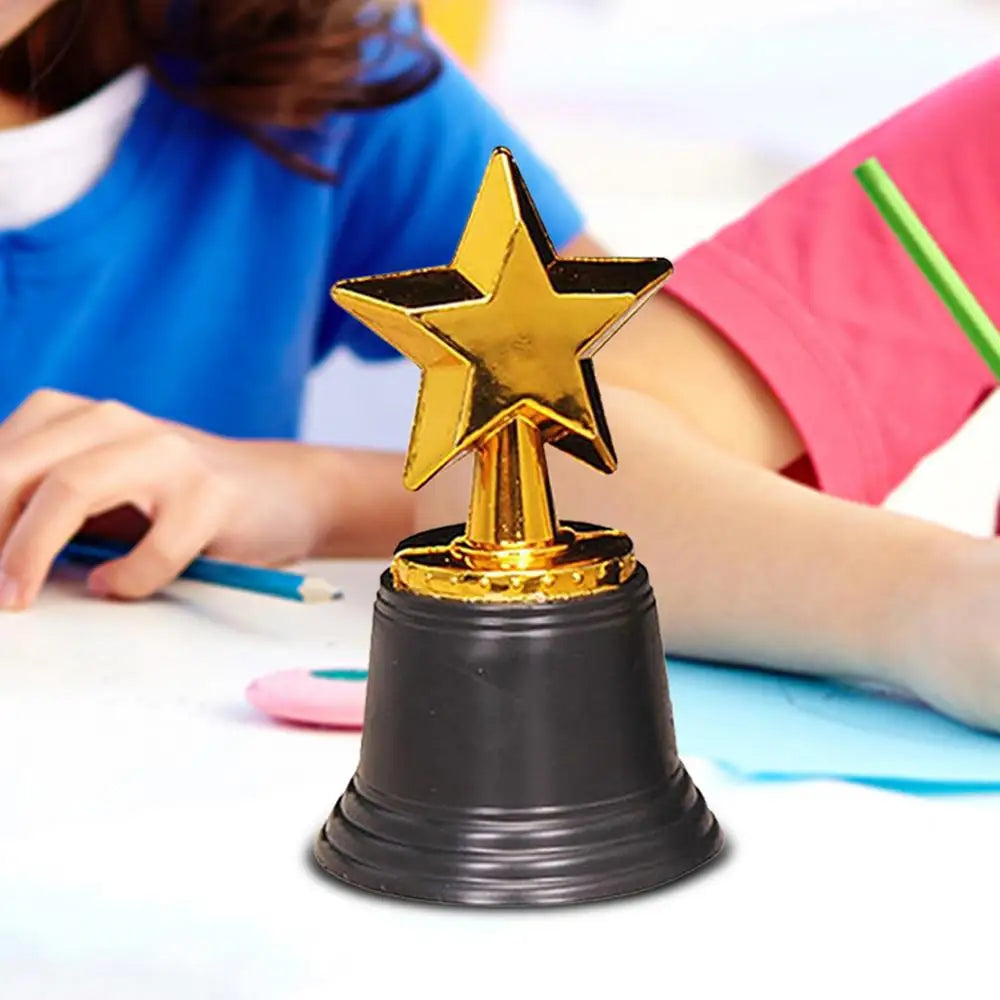 Star Gold Award Trophies Recognition Award Golden Trophies Prize for Kids Party Favors Props Rewards Winning Prizes