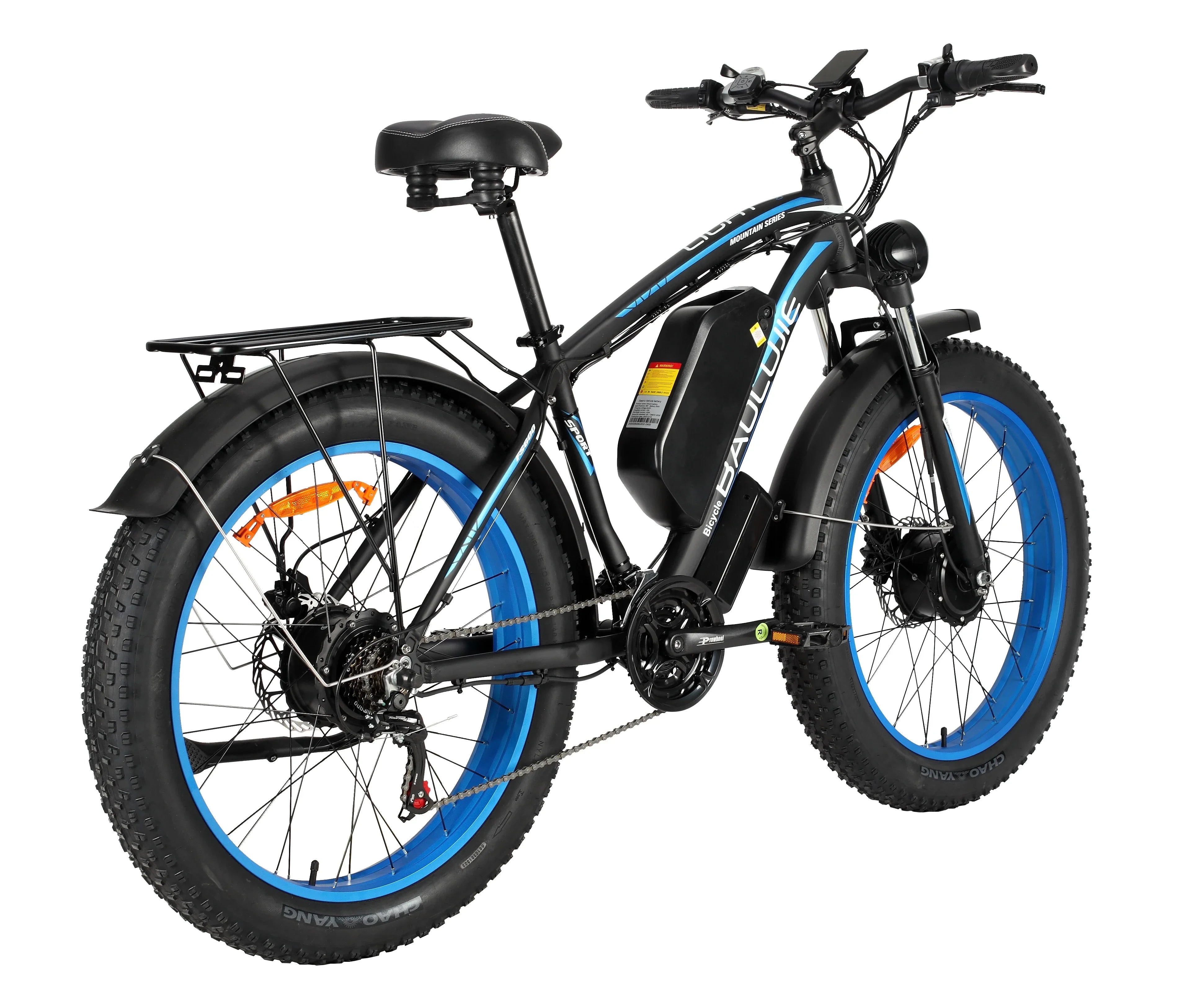 for 2000W dual motor 48V 20AH 26*4.0 fat tire hydraulic brake soft tail frame large front fork color instrument electric bicycle
