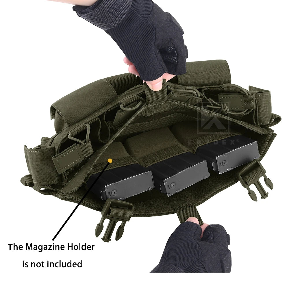 KRYDEX Tactical 5.56 & 9mm Magazine Pouch MF IV Placard For Outdoor Hunting Chest Rig SCARAB Plate Carrier Vest