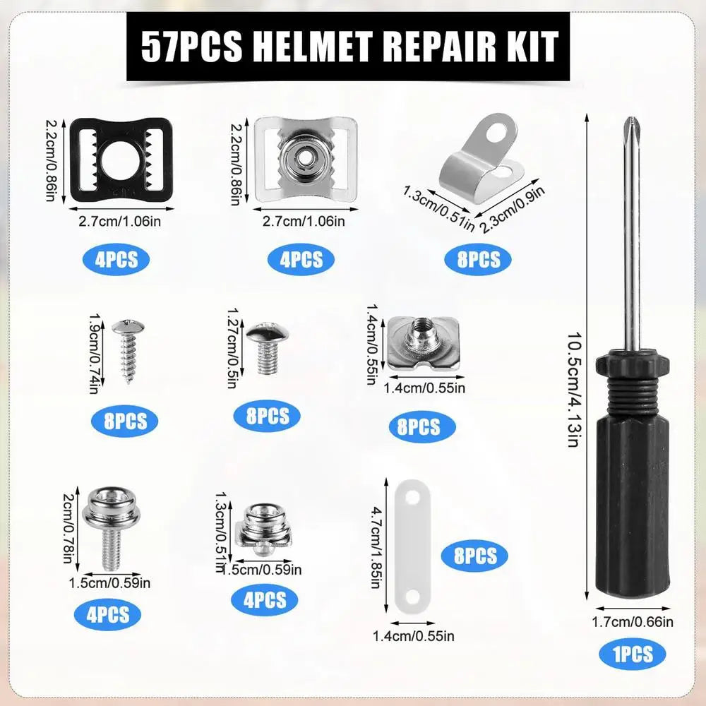 Ice Hockey Helmet Repair Accessories 57pcs Football Baseball Hockey Softball Helmet Repair Kit Replacement screw parts Tools