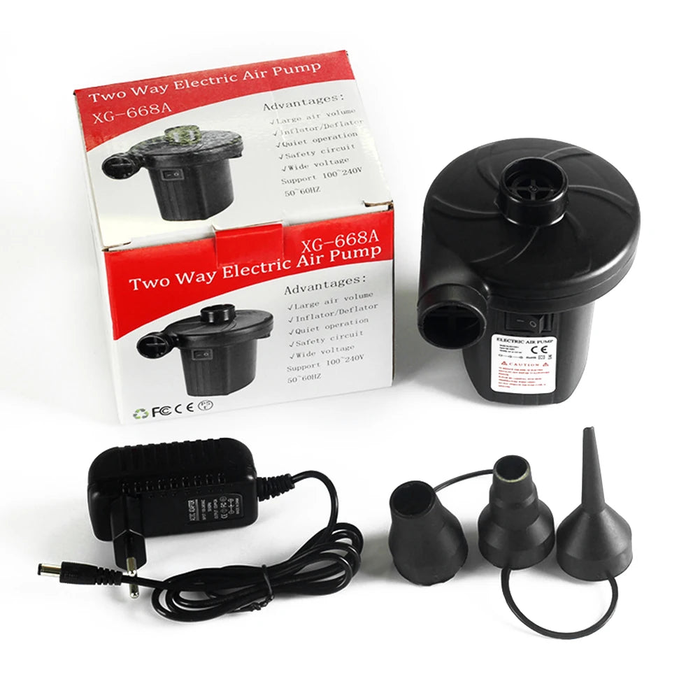 2 In 1 Air Filling Inflator 220V Air Extraction Pump with Nozzles Household Lightweight Multipurpose for Mattress Swimming Pool