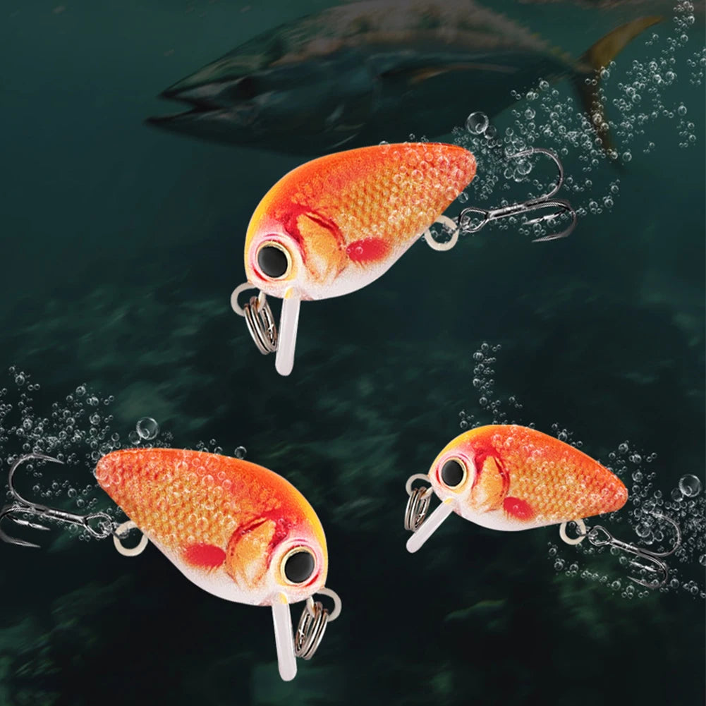5pcs Mini Crankbait Fishing Lure 3cm 2g Floating Wobbler Artificial Hard Bait Fishing Bait for Freshwater & Saltwater Angling