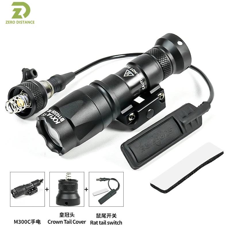 Tactical SF X300 X300U Ultra Metal Flashlight Strobe Scout Light M300C M600C PEQ Airsoft Hunting Weapon Flashlight Fit 20mm Rail