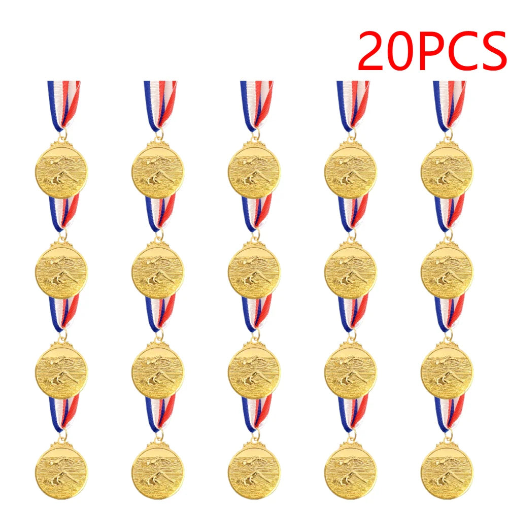 10-30PCS Swimming Medal Competition Awards with Neck Ribbon Metal 5cm Winner Medals Gold/Silver/Bronze Medal for Competitions