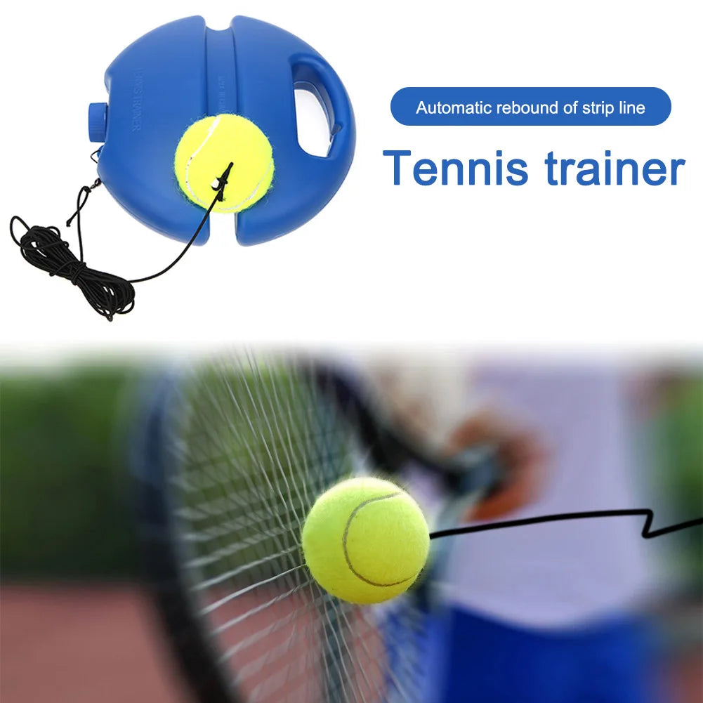 Solo Tennis Training Kit Rebound Ball with Long Elastic Rope Tennis Practice Rebounder Equipment for Self Tennis Practice