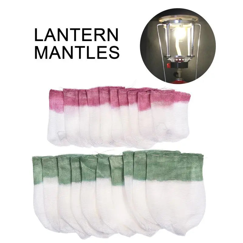 10Pcs Standard Lantern Mantles Outdoor Camping Gas Lamp Mantle Gas Lantern Mantle String-Tie Gas Stove Lamp Cover Gaslight Mesh