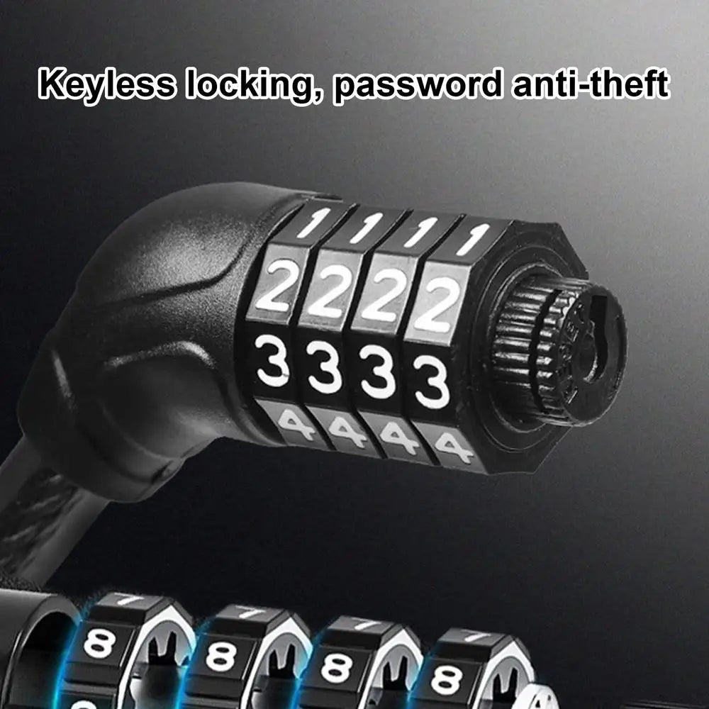 Anti-Theft Bicycle Combination Lock Combination Bikes Lock 4 Digit Heavy Duty Keyless Bicycles Lock For Electric Scooter Bikes